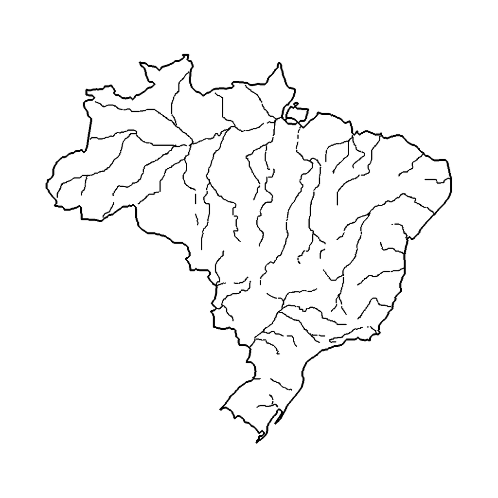 Mapa do Brasil com os Principais Rios