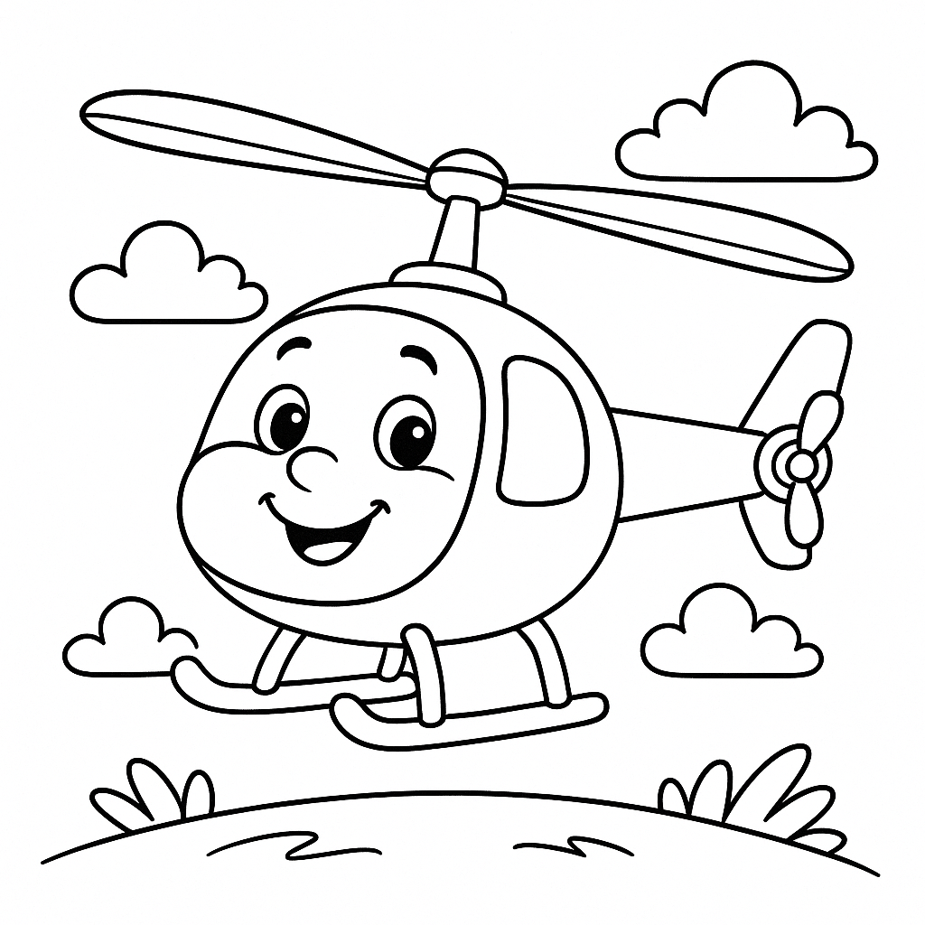 Helicóptero Infantil Fofo Sorridente