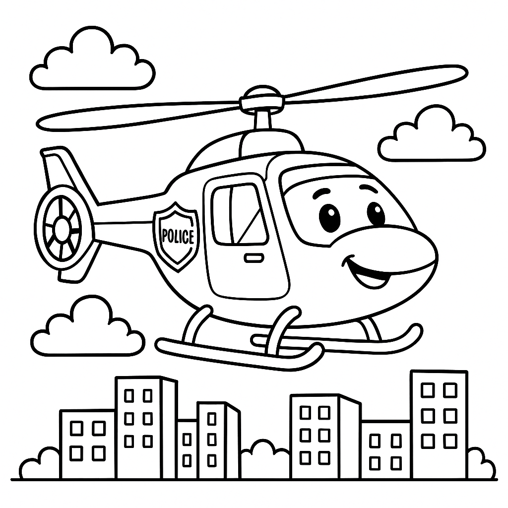 Helicóptero Ás de Polícia em Patrulha Aérea