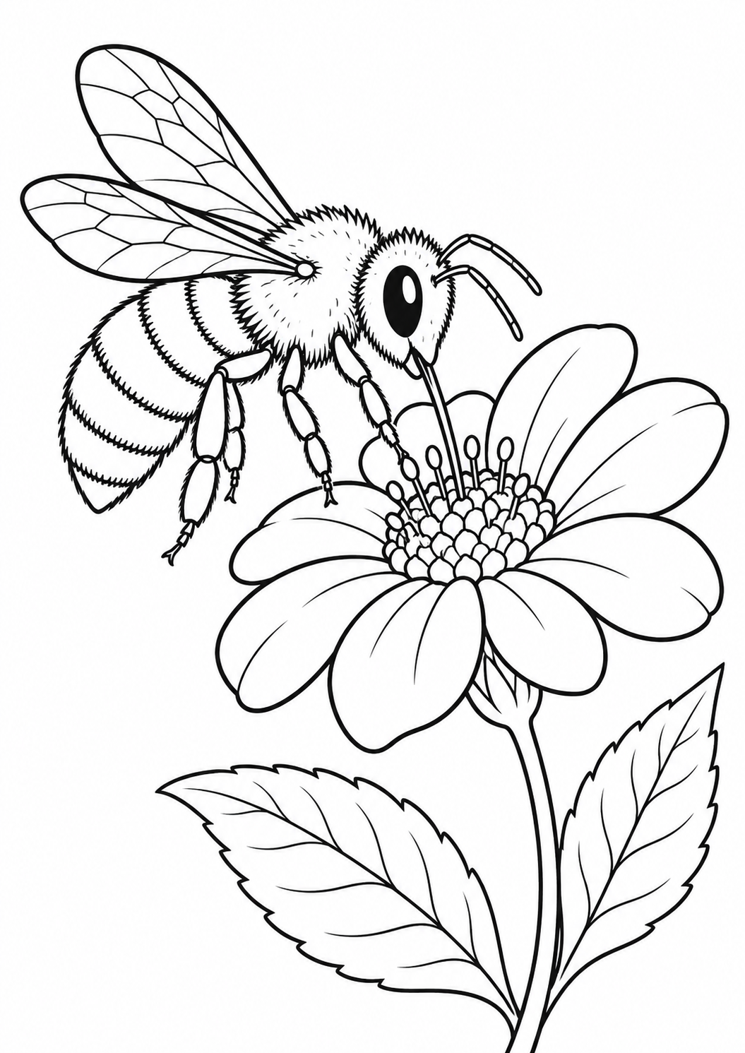 Abelha Coletando Néctar em uma Flor