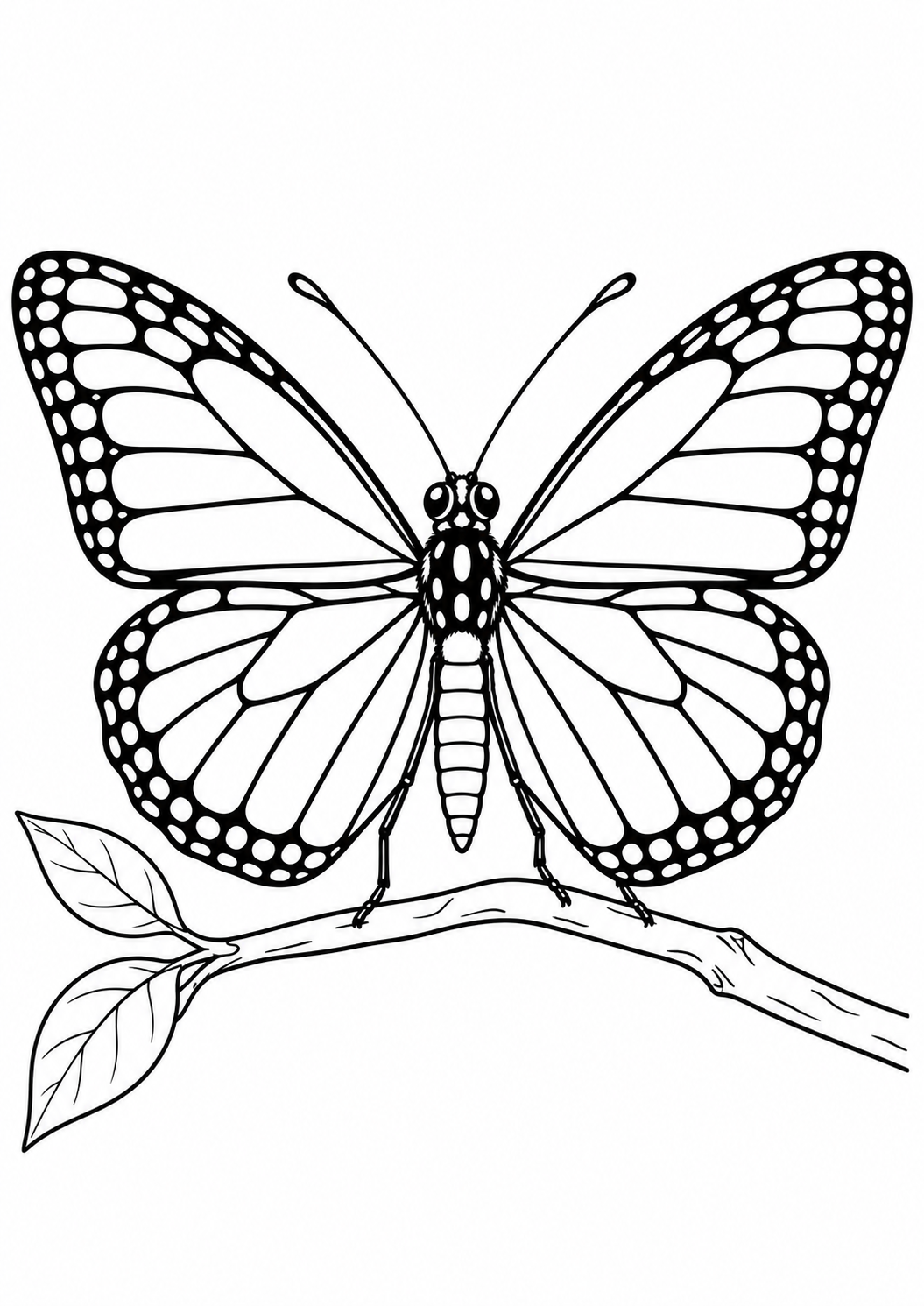 Borboleta Monarca com Asas Abertas