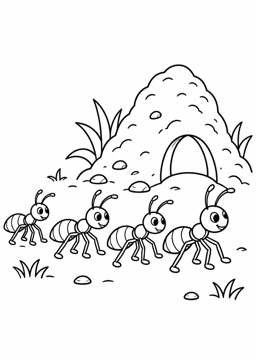 Formigas Trabalhando no Formigueiro
