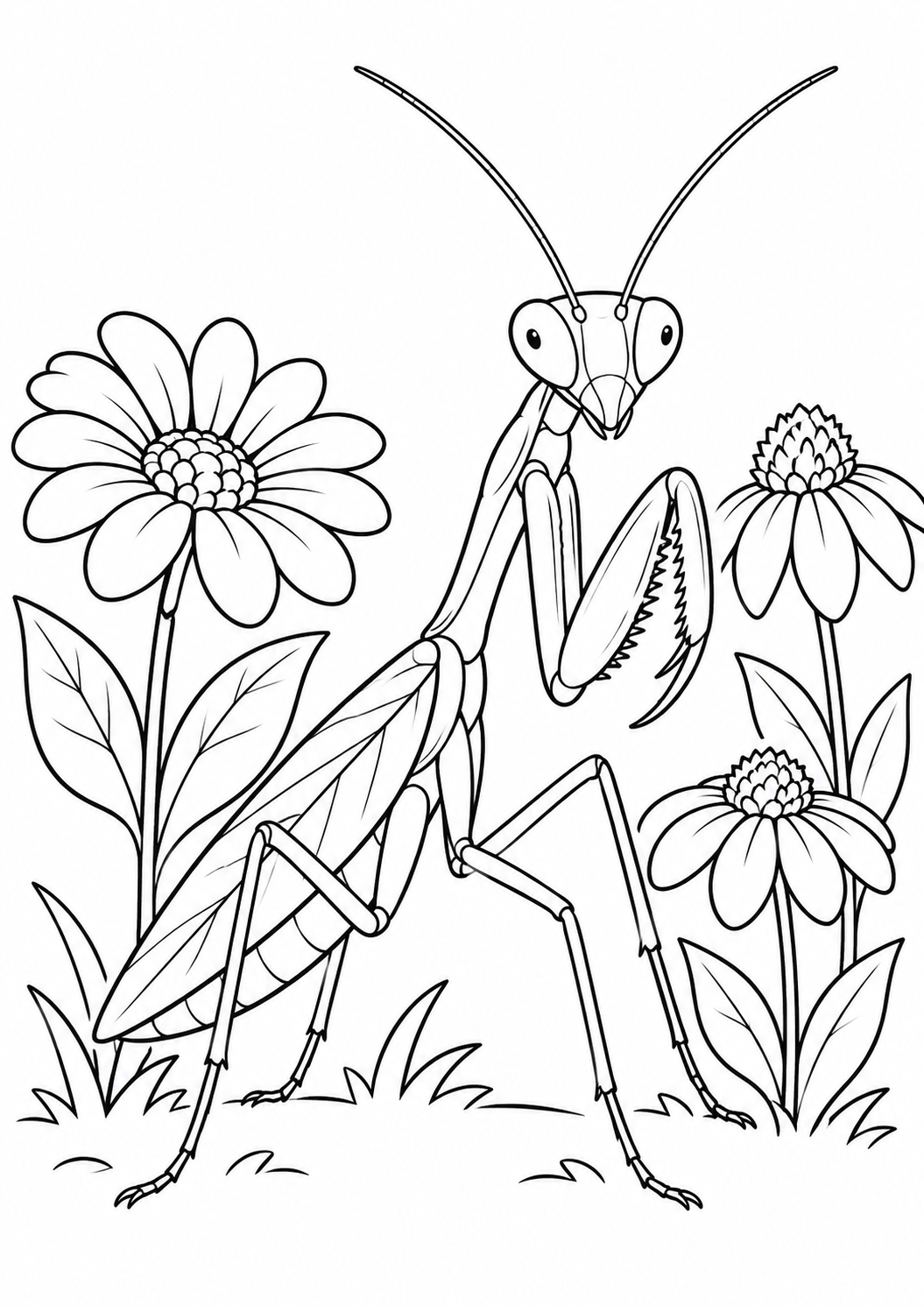 Louva-a-Deus Entre Flores