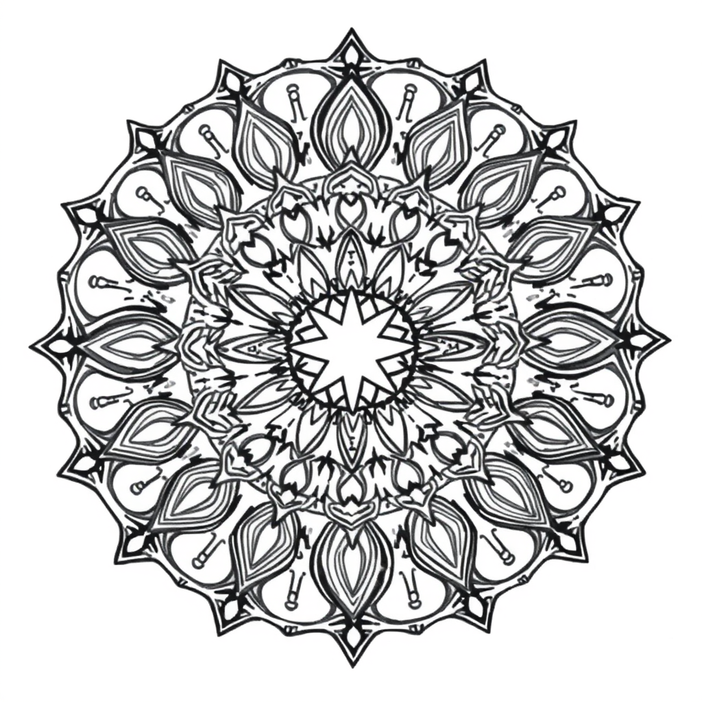 Mandala Circular com Estrelas