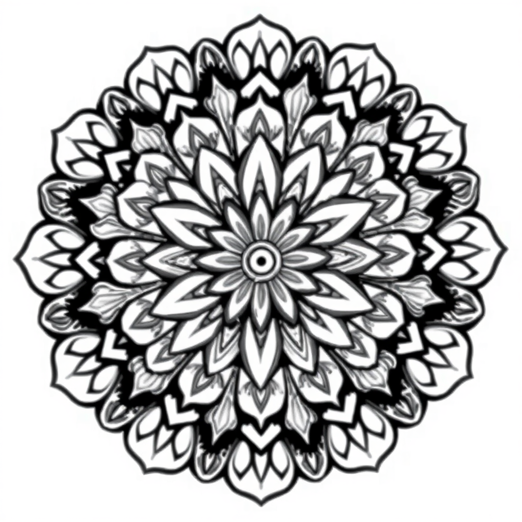 Mandala com Borboletas e Flores