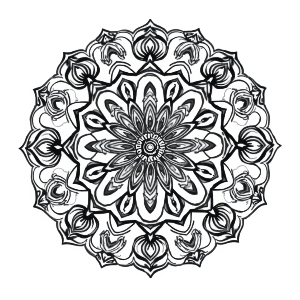 Mandala com Padrões Ondulados