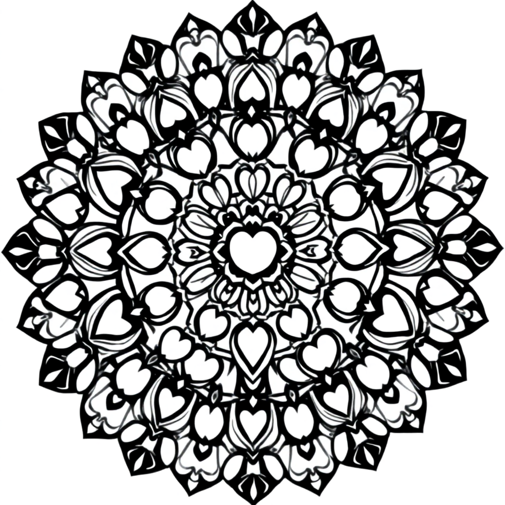 Mandala com Pequenos Corações