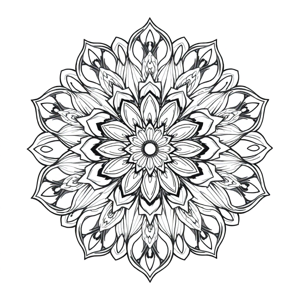 Mandala com Pétalas e Corações