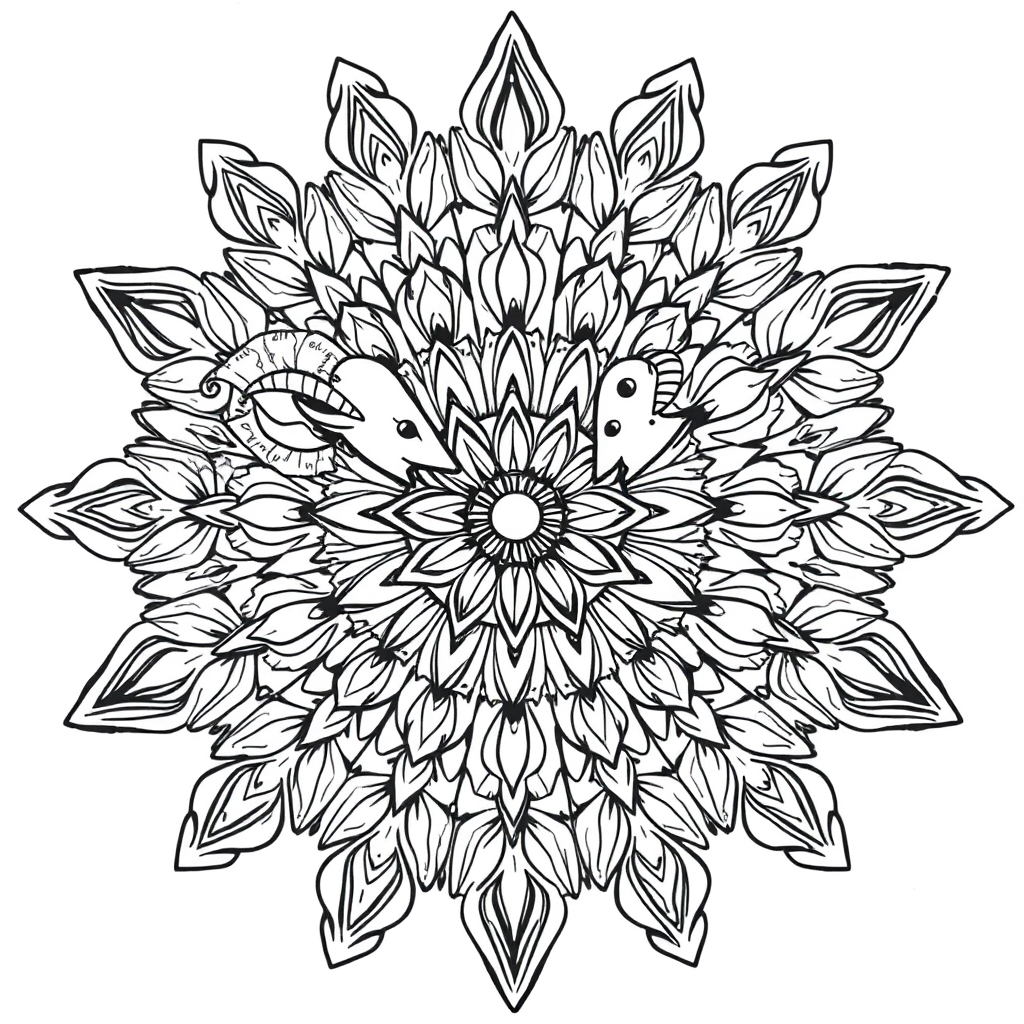 Mandala com Ramos e Folhas