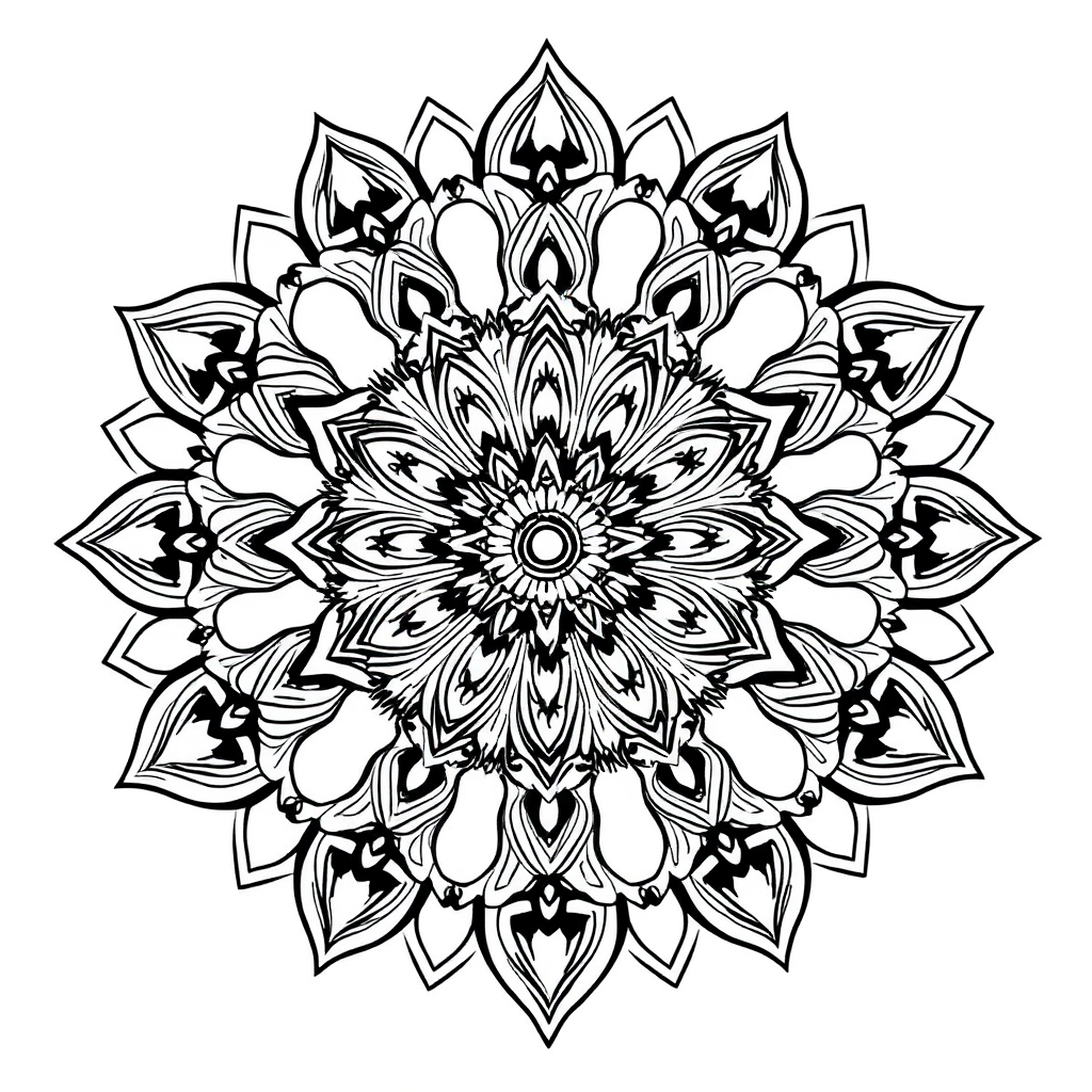 Mandala de Pétalas Simétricas