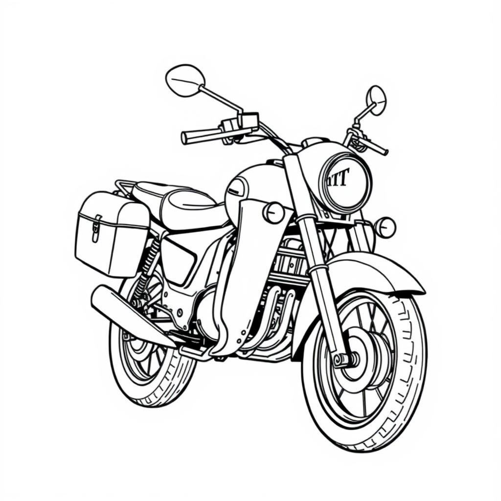 Moto Clássica Estacionada