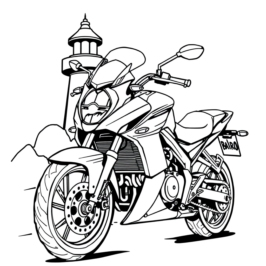 Moto com Farol Redondo