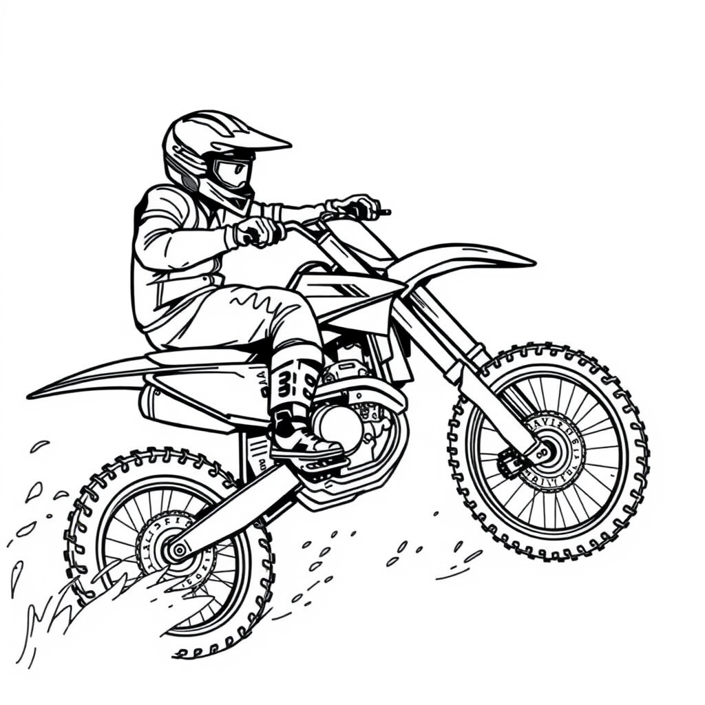 Moto de Motocross em uma Pista de Terra
