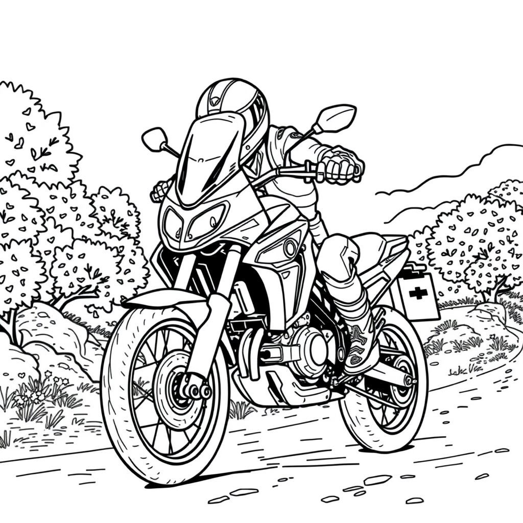 Moto de Trilha em uma Estrada de Terra