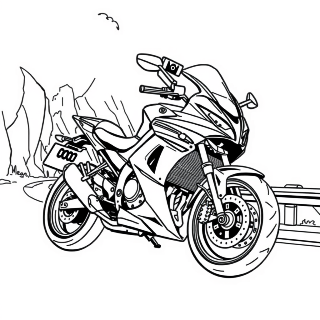 Moto em uma Estrada Costeira