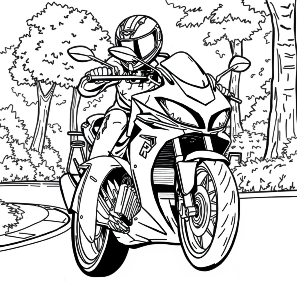 Moto Esportiva em uma Estrada