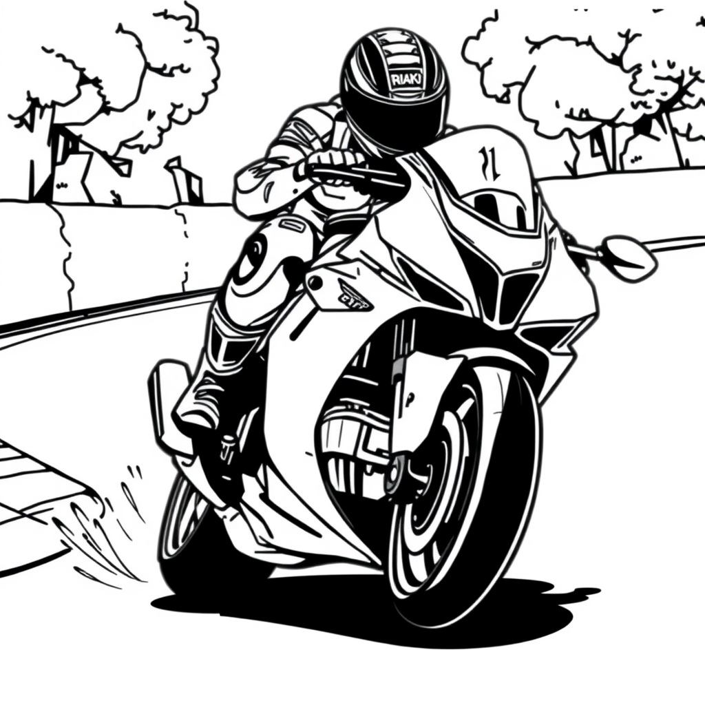 Moto Esportiva em uma Pista