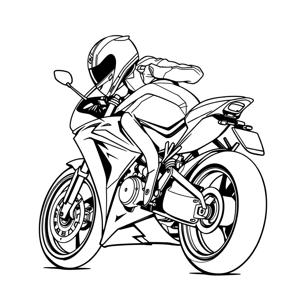 Moto Esportiva Fazendo uma Curva