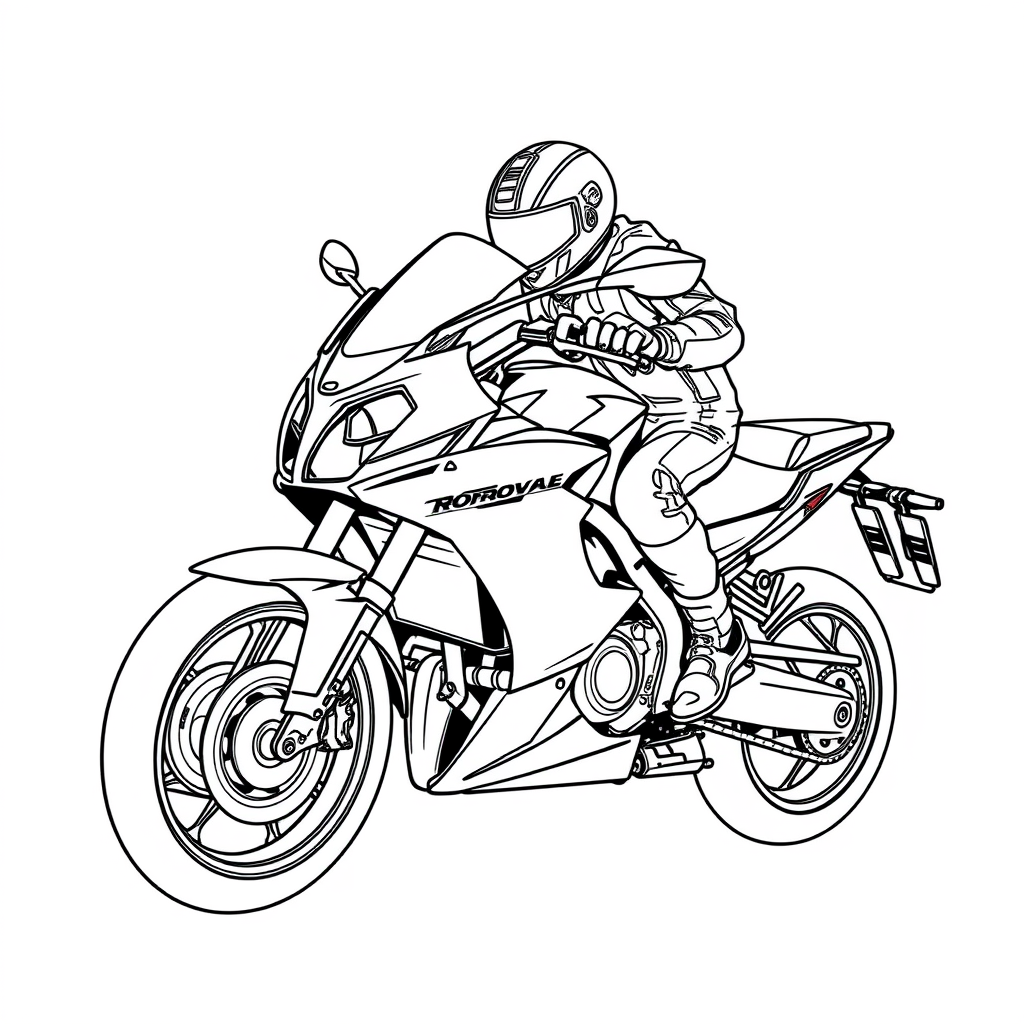 Moto Esportiva na Linha de Largada