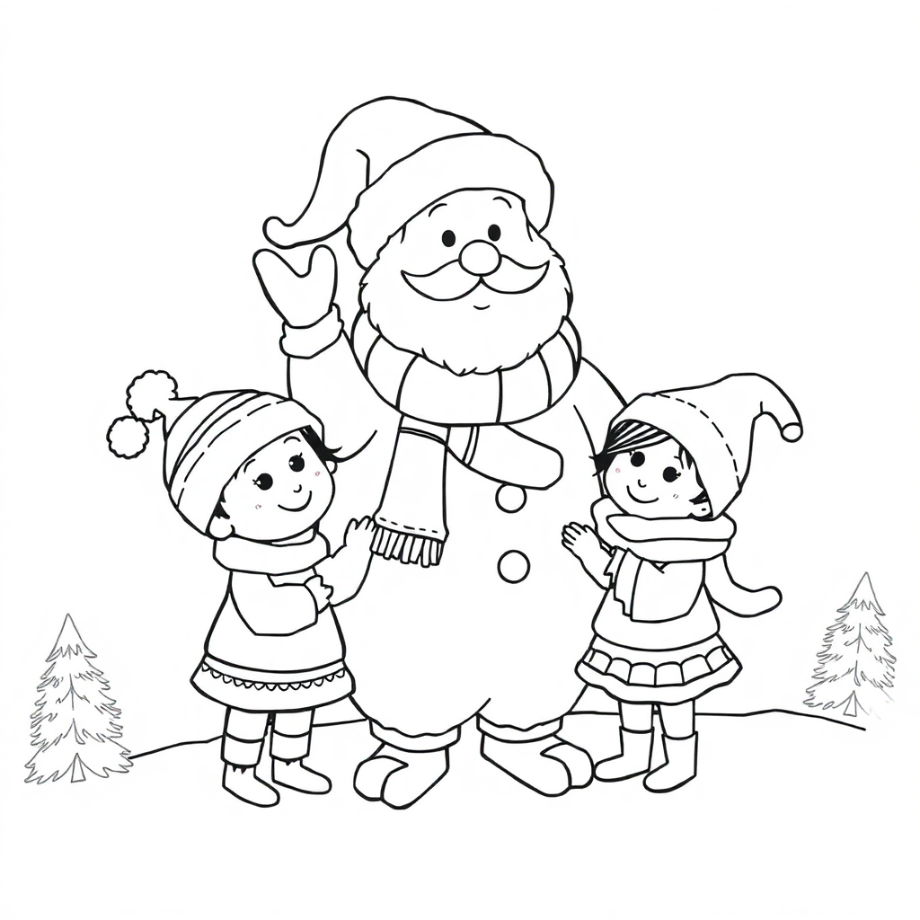 Boneco de Neve com Crianças