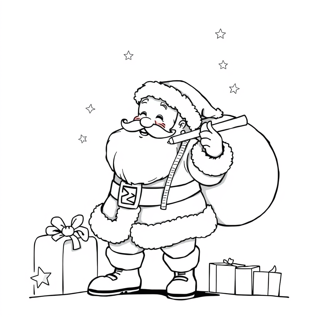 Papai Noel Acenando Alegremente
