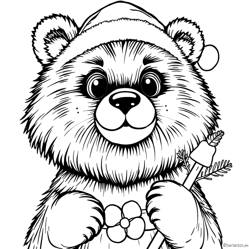 Urso de Pelúcia com Gorro de Natal
