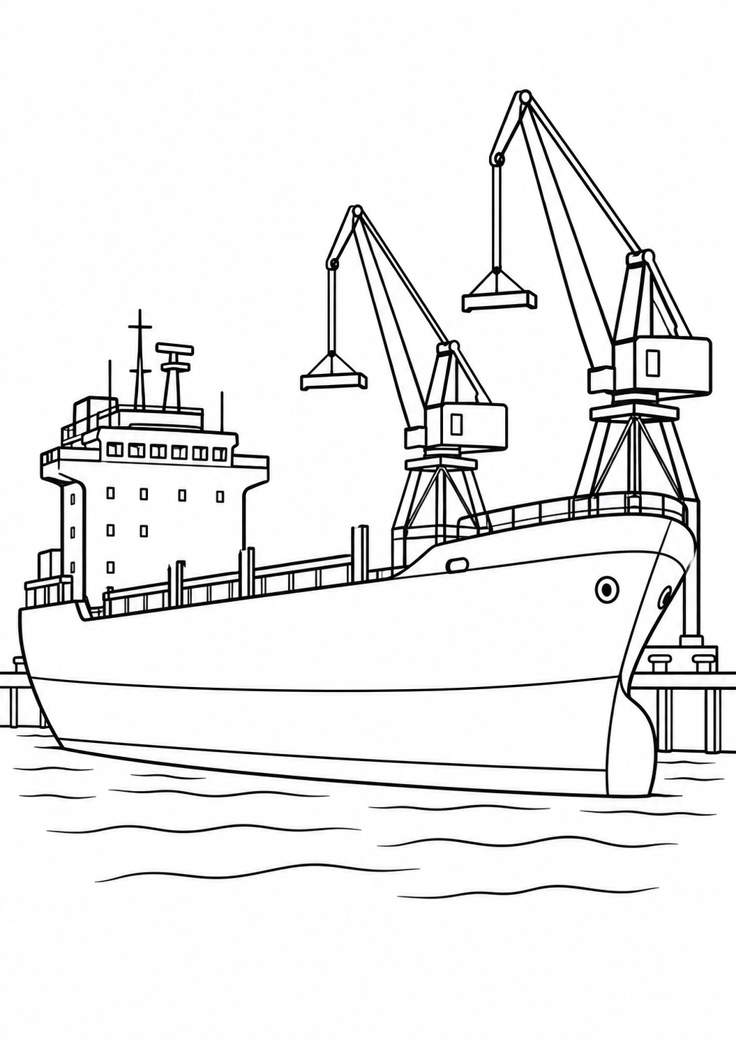 Navio Cargueiro com Guindastes