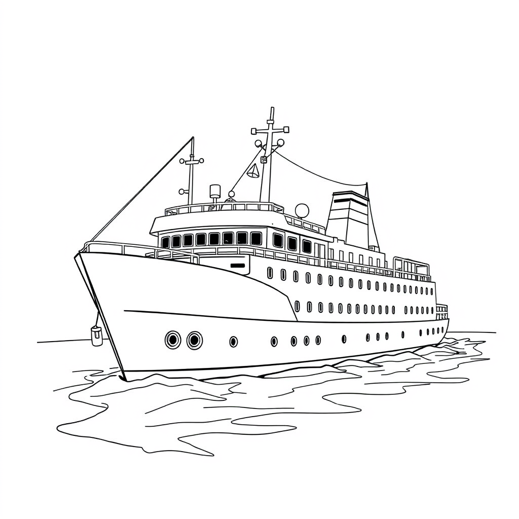 Navio Perto de Montanhas Costeiras