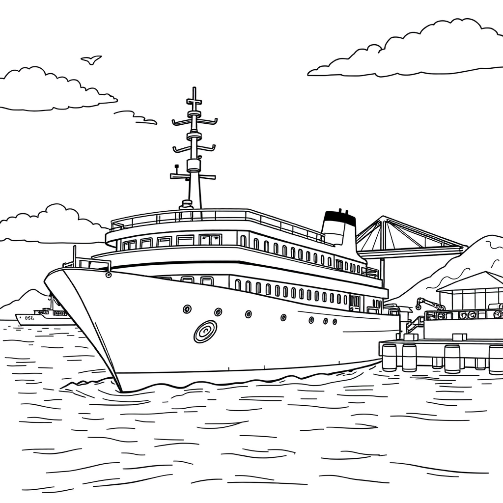 Navio Perto de um Porto