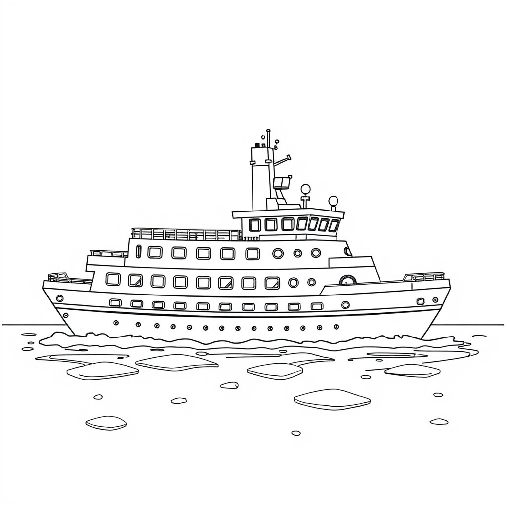 Navio Quebra-Gelo em Águas Geladas