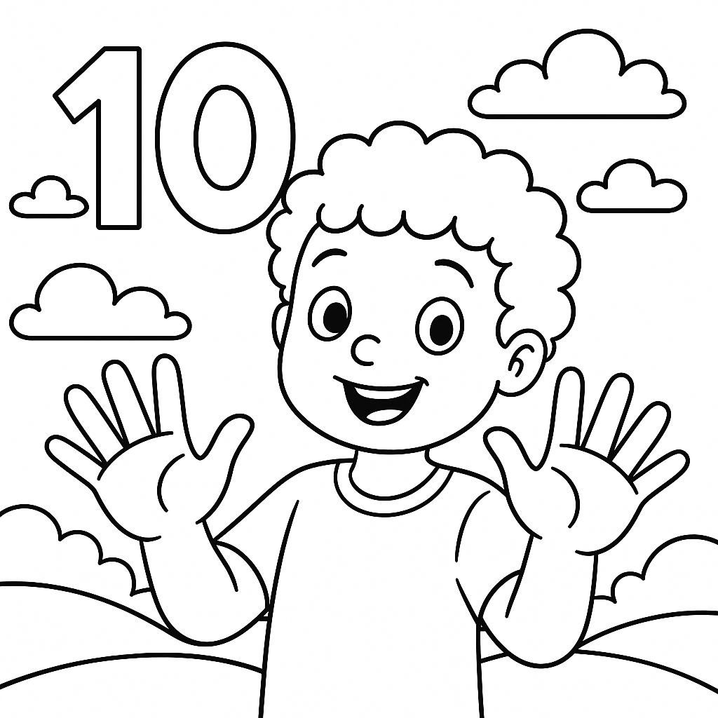 Número 10 e os 10 Dedinhos das Mãos