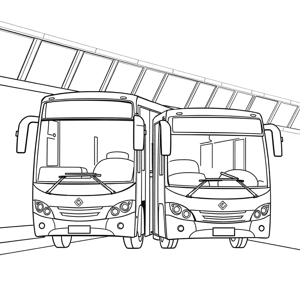 Dois Ônibus em um Terminal