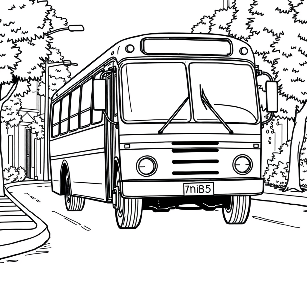 Ônibus Antigo em uma Rua