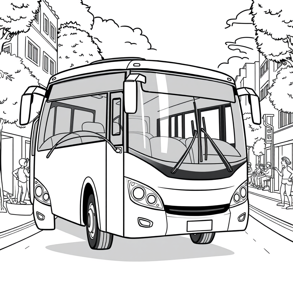 Ônibus Articulado em uma Avenida
