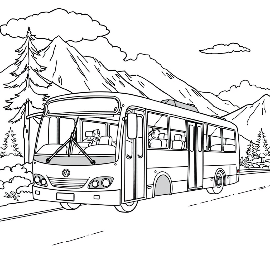 Ônibus de Viagem nas Montanhas