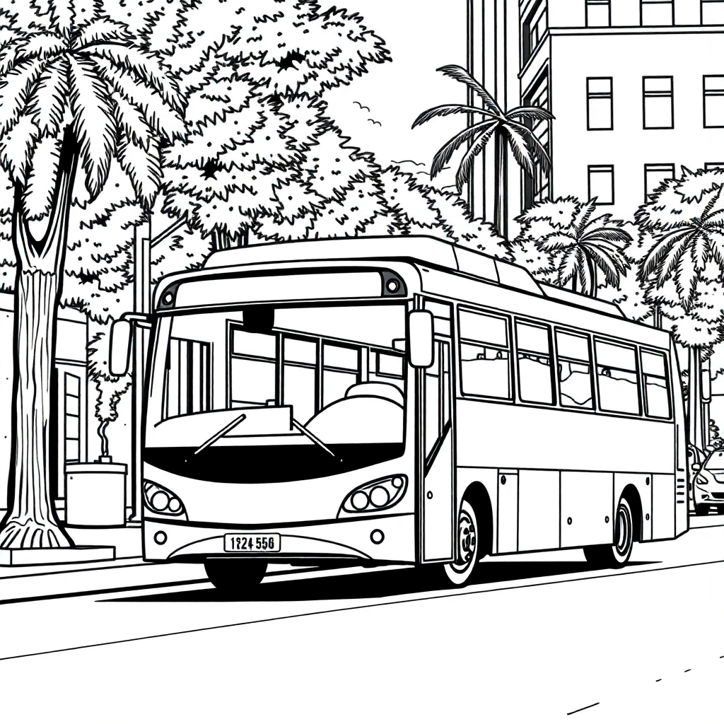 Ônibus em uma Avenida