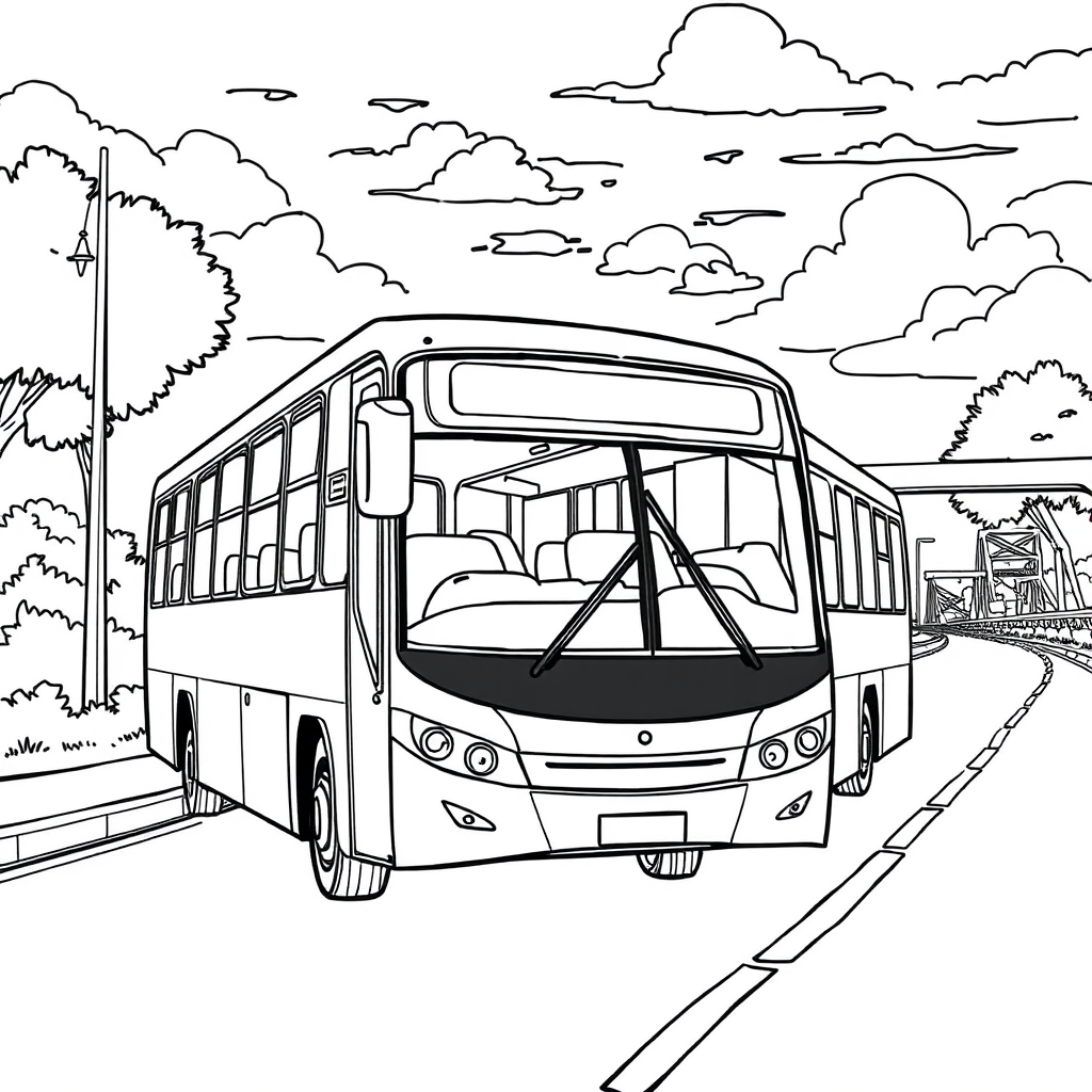 Ônibus Perto de uma Rodoviária