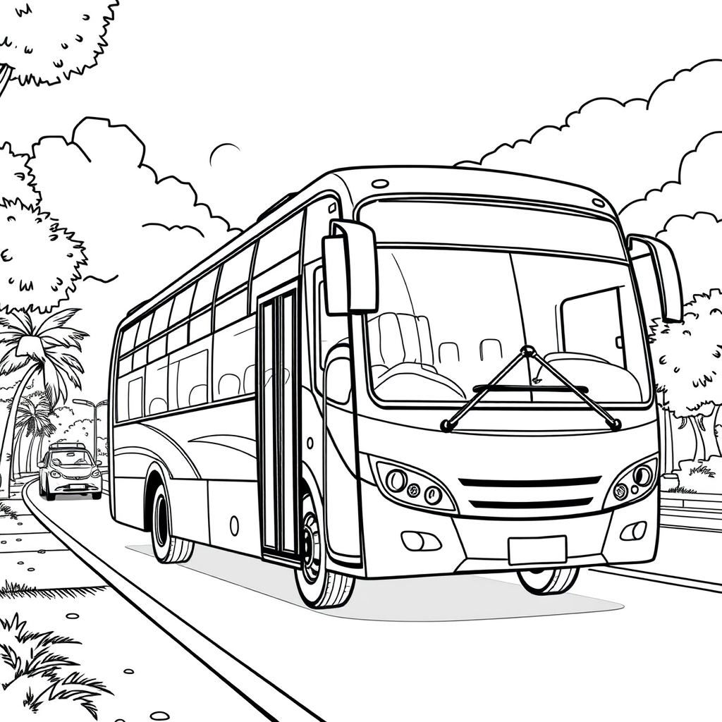 Ônibus Rodoviário em uma Estrada
