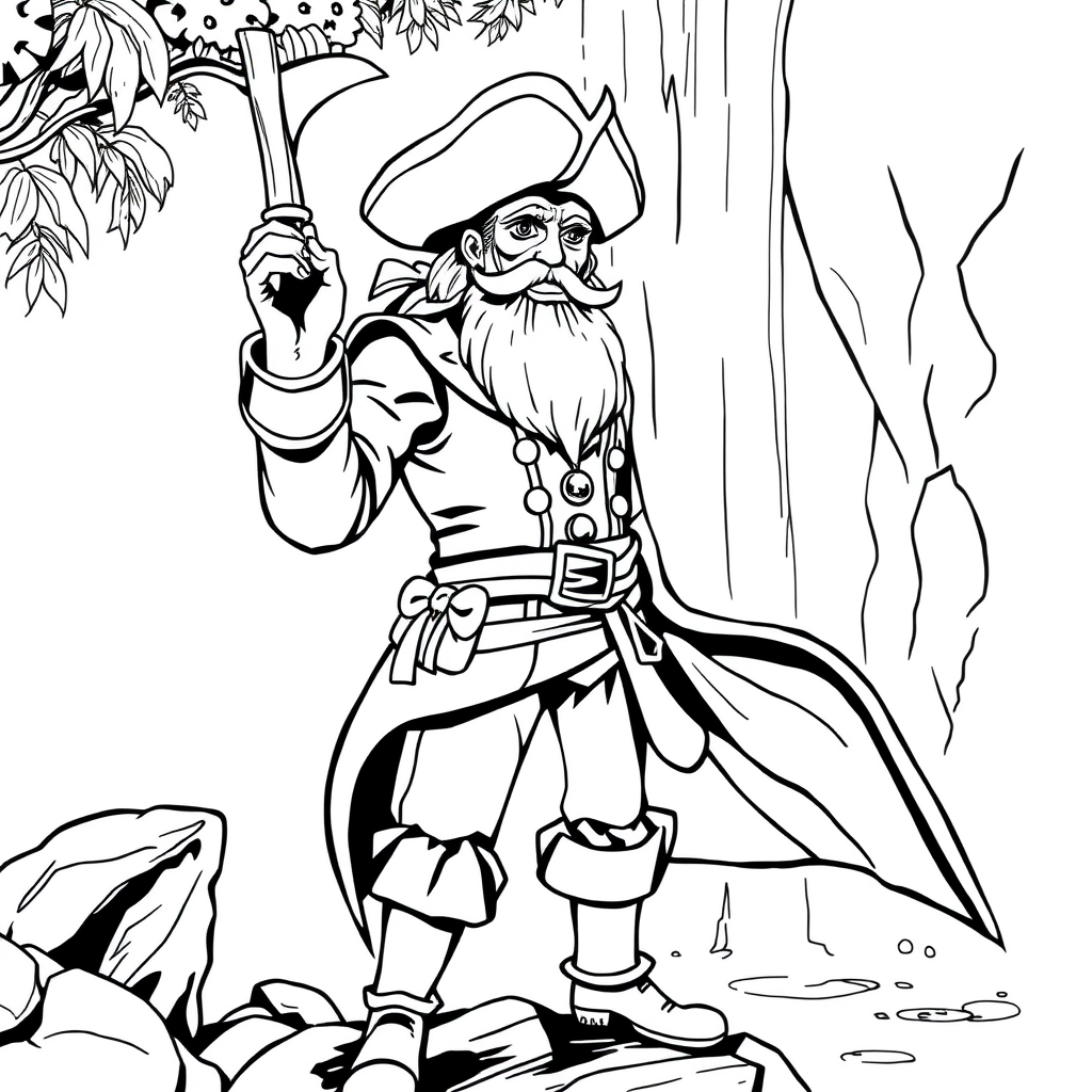Pirata Diante de uma Cachoeira