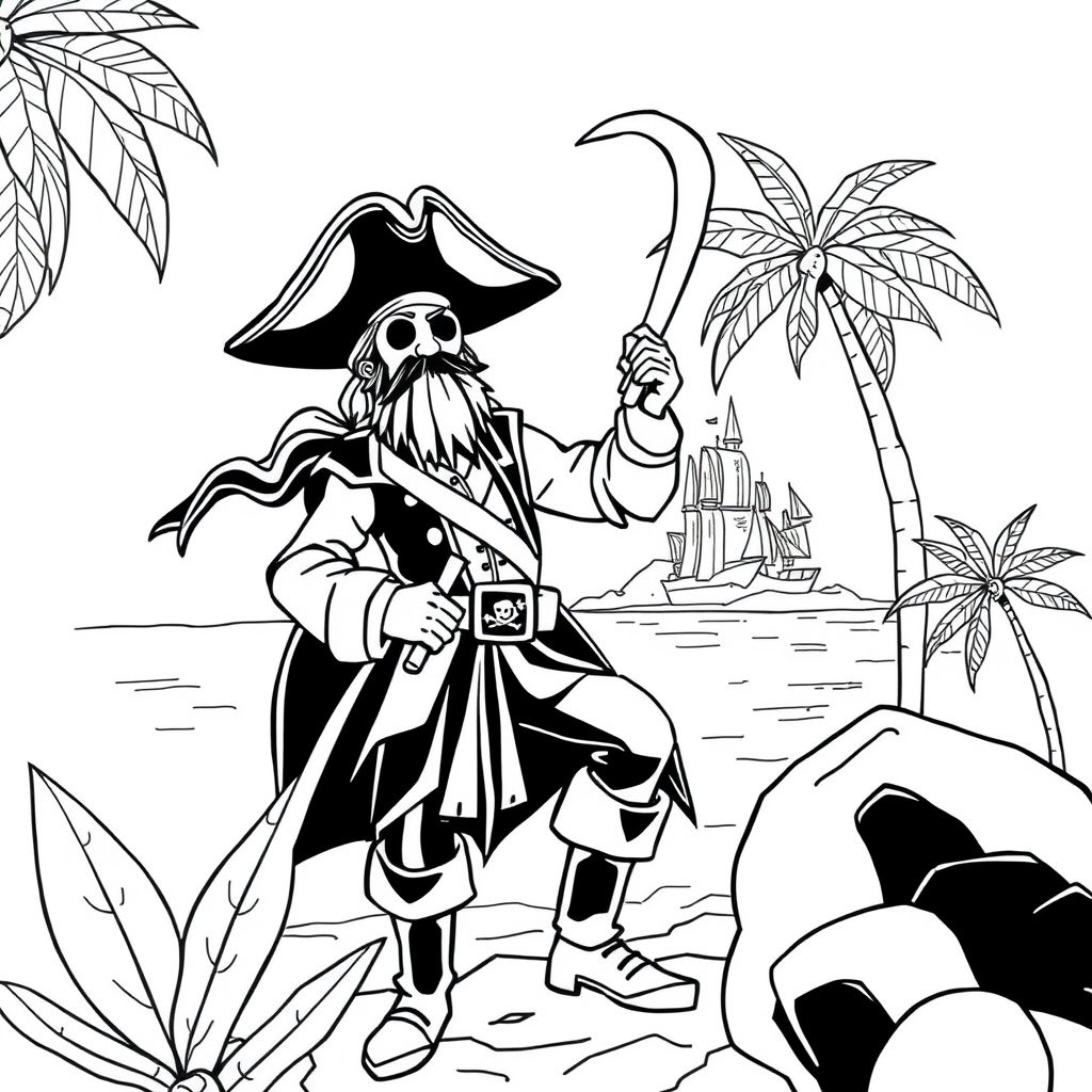 Pirata em uma Ilha Tropical