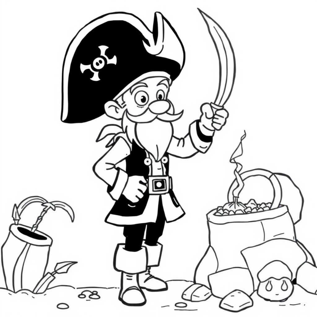 Pirata Encontrando um Tesouro