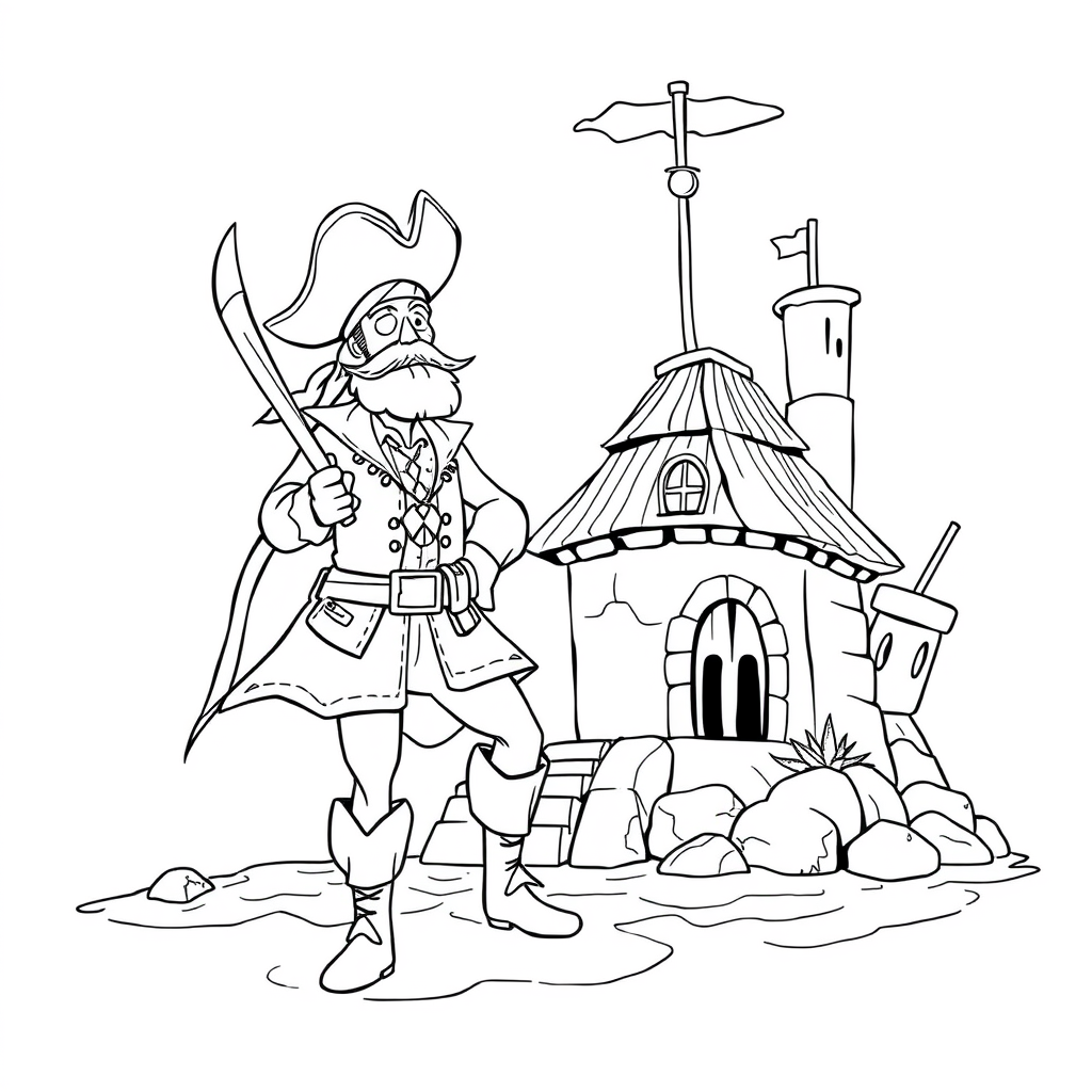 Pirata Segurando um Baú de Tesouro
