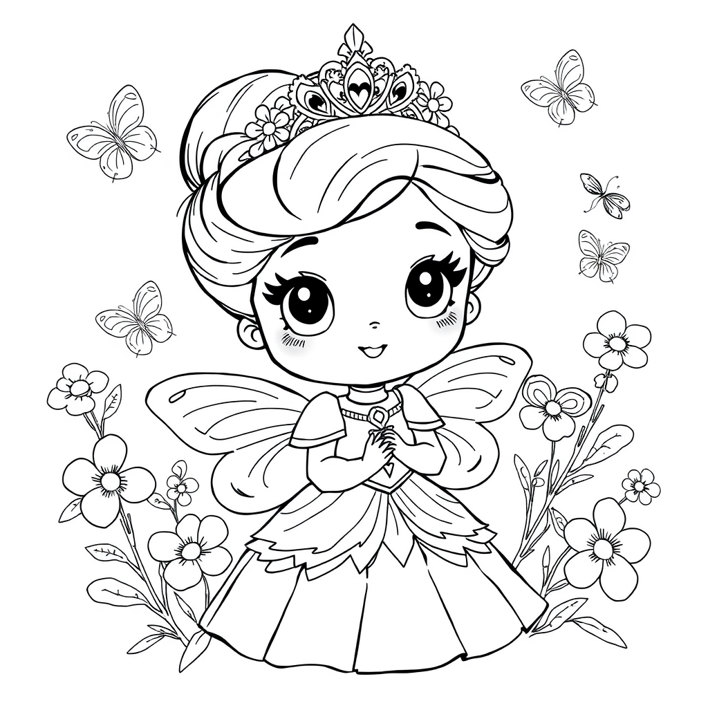 Princesa Kawaii com Borboletas