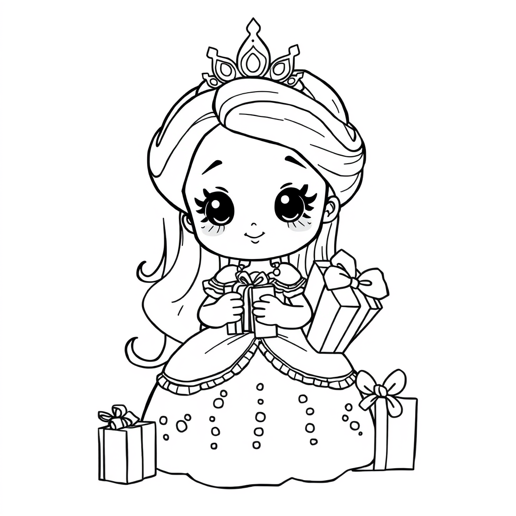 Princesa Kawaii com Presentes