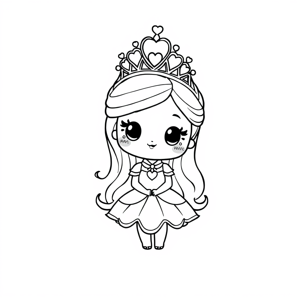 Princesa Kawaii com Tiara de Corações
