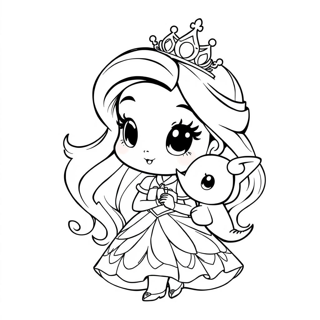 Princesa Kawaii com um Coelhinho
