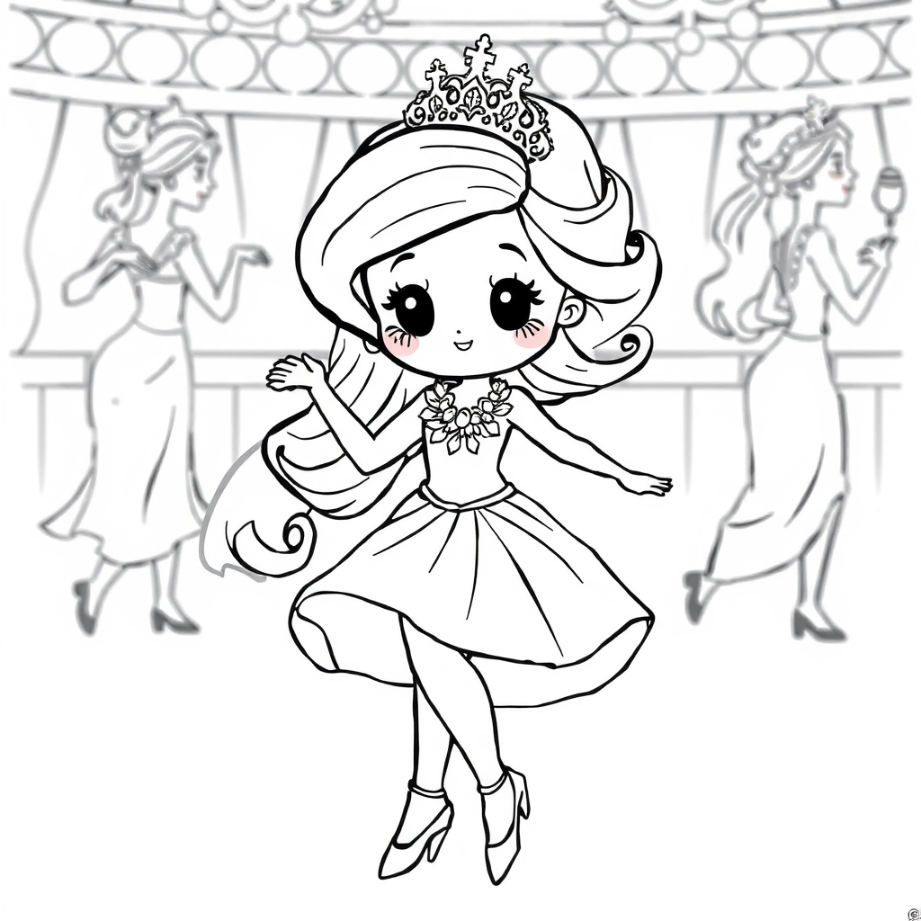 Princesa Kawaii Dançando no Salão
