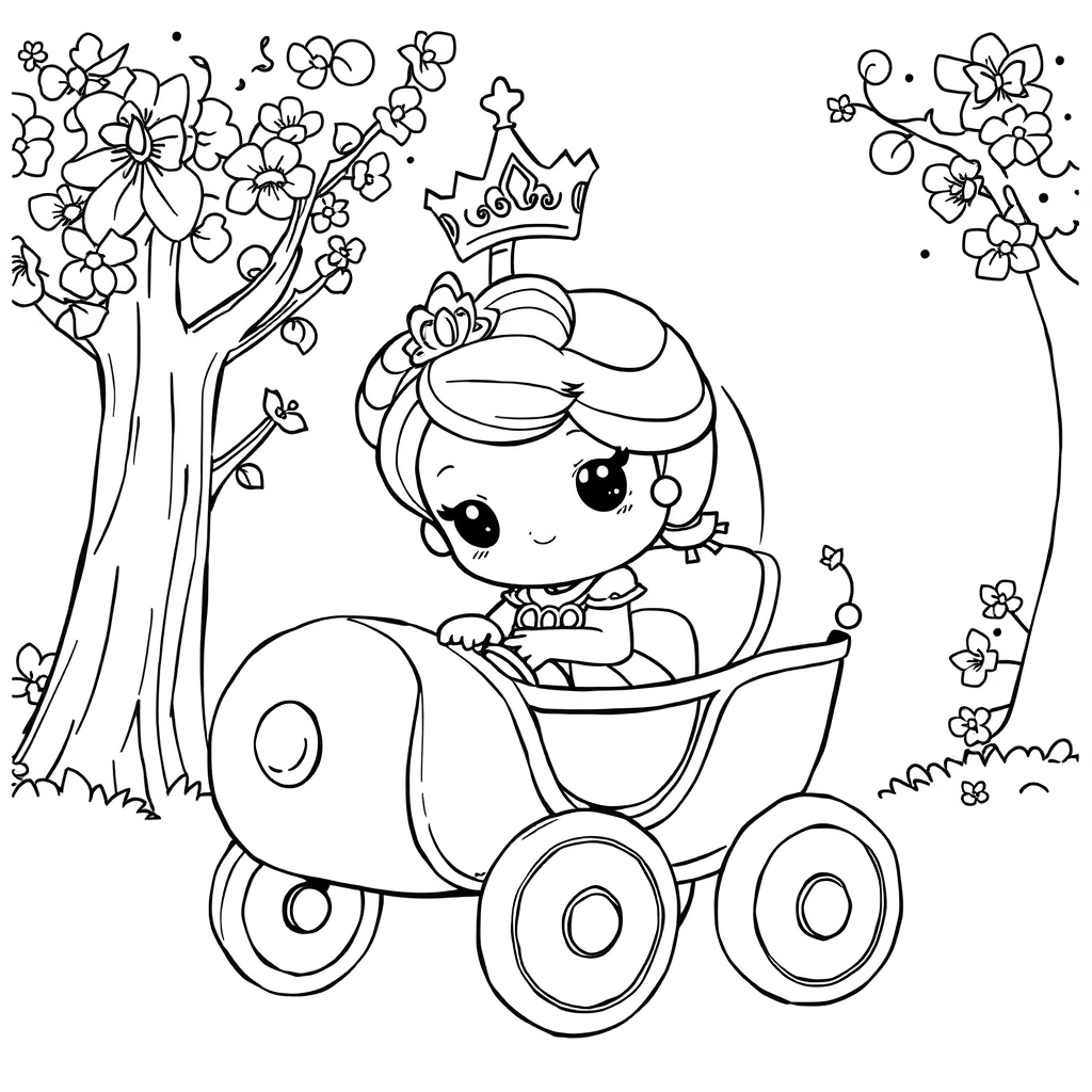 Princesa Kawaii em uma Carruagem