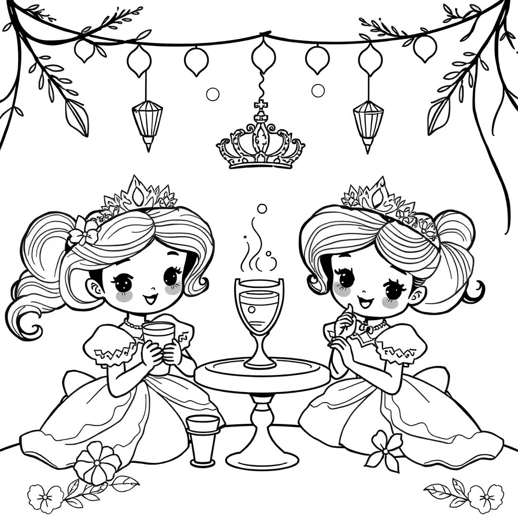 Princesas Kawaii em uma Festa de Chá
