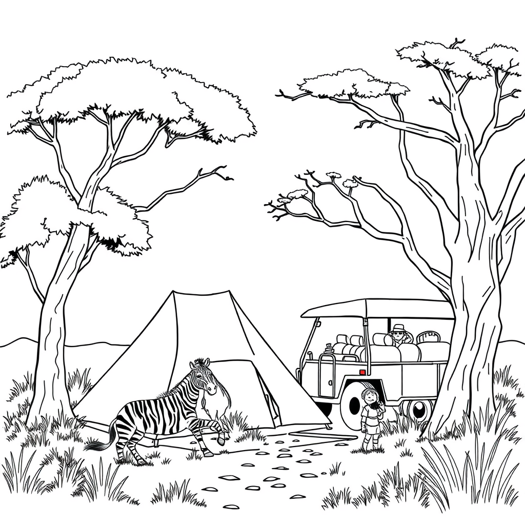 Acampamento de Safari na Savana